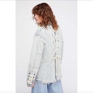 Free People Denim Lace-up Jacket NWOT